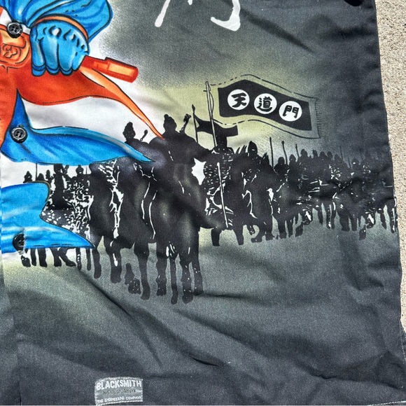 Vintage Blacksmith Japanese Manga Shirt Samurai 90's Button Long Sleeve size XL - Picture 7 of 14